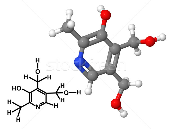 Stock photo: Vitamin B6 molecule with chemical formula