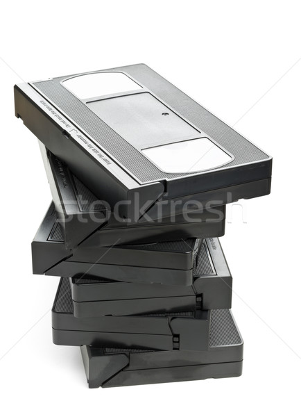 Stock photo: Stack of video home system movie cassettes