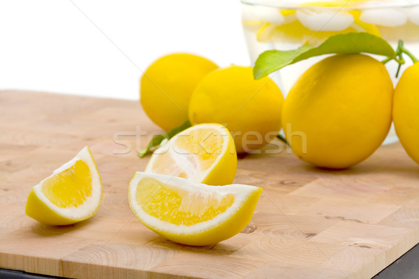 新鮮な オーガニック レモン 葉 白 食品 ストックフォト © ShawnHempel