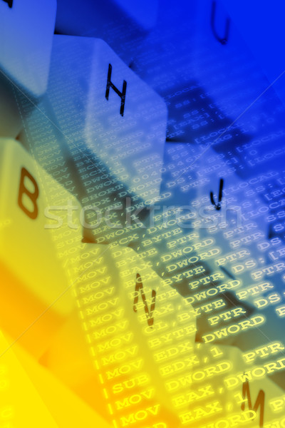 Számítógép kód program forrás billentyűzet közelkép Stock fotó © ShawnHempel