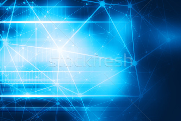 Abstract Blauw veelhoek wireframe lijnen Stockfoto © ShawnHempel