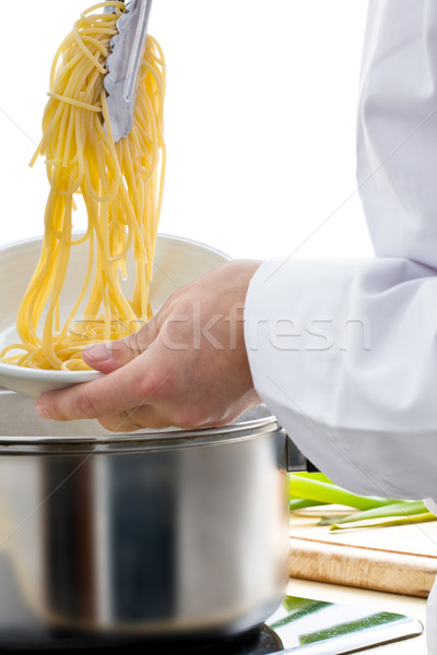 Chef preparing pasta Stock photo © ShawnHempel