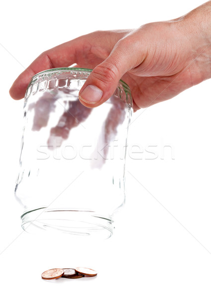 Trecut penny mână borcan sticlă fundal Imagine de stoc © ShawnHempel