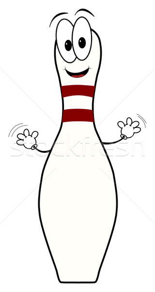 Happy cartoon bowling pin character Stock photo © ShawnHempel