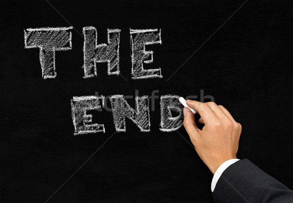 'The End' writing on blackboard Stock photo © ShawnHempel