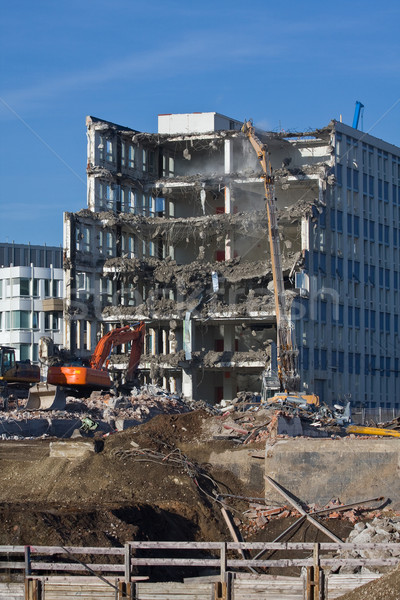 Edificio demolición casa ciudad trabajo Foto stock © ShawnHempel