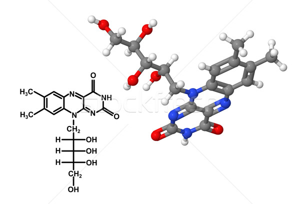 Stock photo: Vitamin B2 molecule with chemical formula
