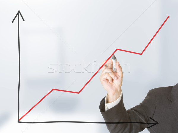 グラフ 小さな ビジネスマン 図面 ストックフォト © ShawnHempel