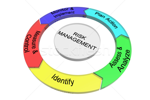 Zarządzanie ryzykiem kółko ilustracja odizolowany biały monitor Zdjęcia stock © ShawnHempel