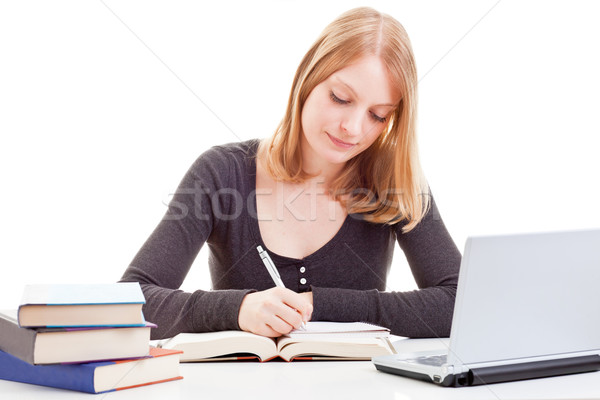 Femenino estudiante estudiar jóvenes mujer atractiva Foto stock © ShawnHempel