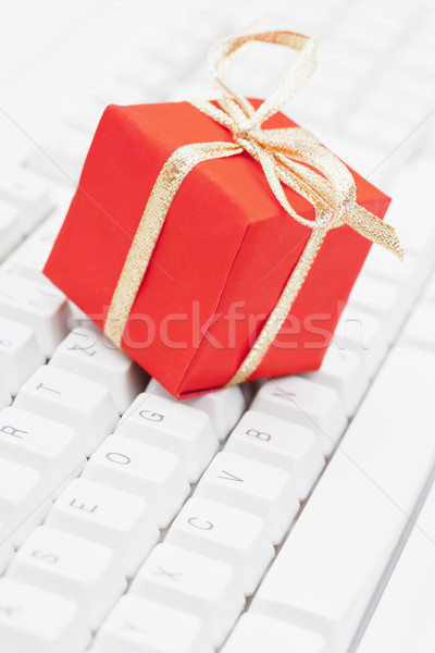 Foto stock: Línea · Navidad · compras · rojo · presente