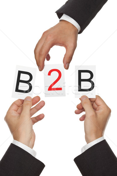 B2b eller harfler iş el işadamı Stok fotoğraf © ShawnHempel