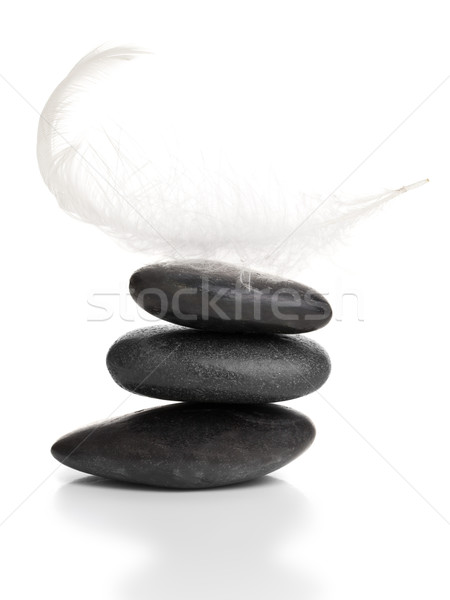 Echilibra alb pană negru pietricele Imagine de stoc © ShawnHempel