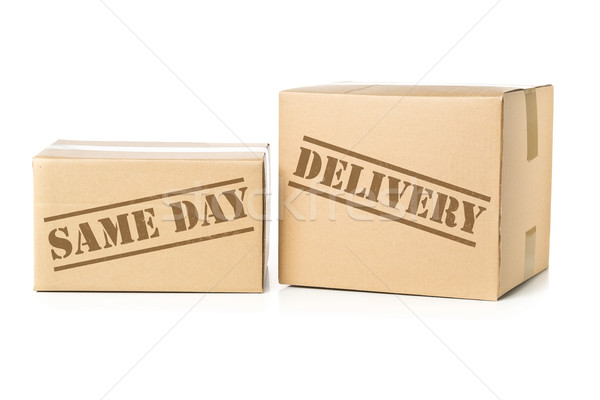 Two carton parcels with Same Day Delivery imprint Stock photo © ShawnHempel