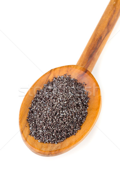 Poppy seeds on wooden spoon Stock photo © ShawnHempel