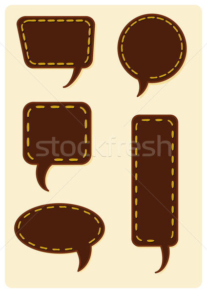 Set of thread stitched speech bubble balloons Stock photo © ShawnHempel