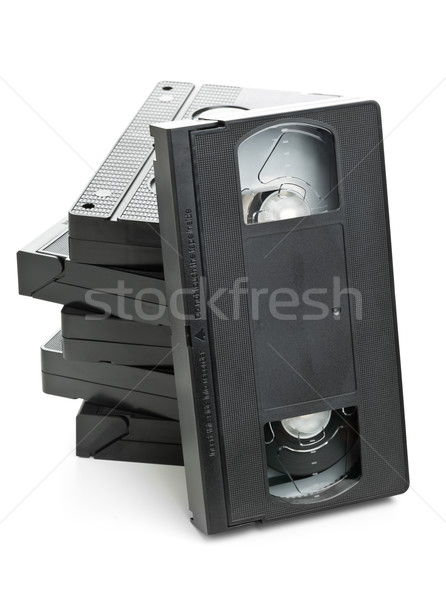 Stock photo: Stack of video home system movie cassettes