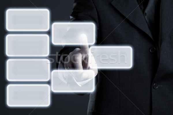 Stock photo: Infogram touchscreen display with copy space