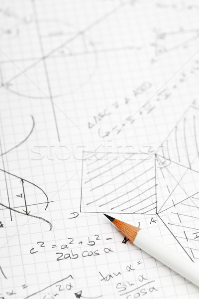 Wiskunde wiskundig merkt geometrie trigonometrie potlood Stockfoto © ShawnHempel