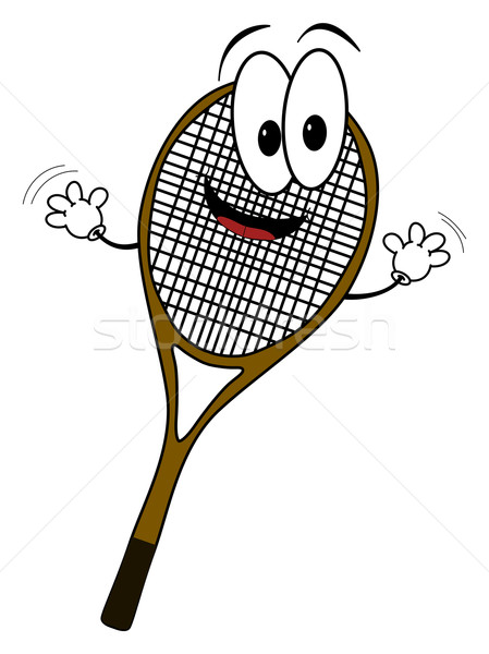 Happy cartoon tennis rack character Stock photo © ShawnHempel