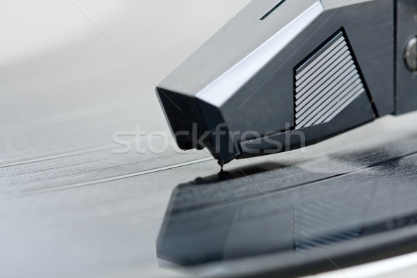 Gramofonu selektywne focus igły czarny retro Zdjęcia stock © ShawnHempel