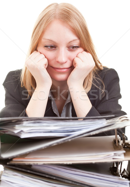 Business woman Verzweiflung jungen anziehend Geschäftsfrau Aussehen Stock foto © ShawnHempel