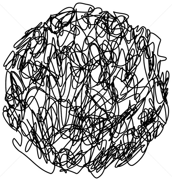 Chaotic hand drawn scribble sketch circle isolated Stock photo © ShawnHempel