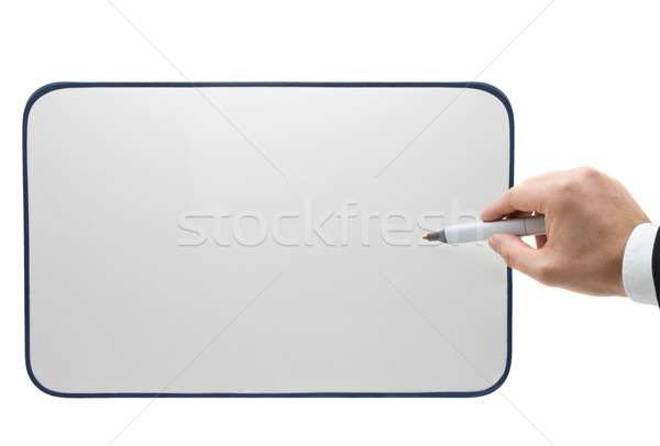 Pointing onto whiteboard Stock photo © ShawnHempel
