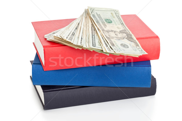Onderwijs financiering boeken dollar bankbiljetten onderwijs Stockfoto © ShawnHempel