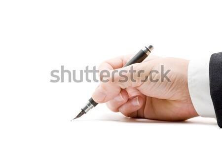 Ondertekening business hand papierwerk vulpen Stockfoto © ShawnHempel