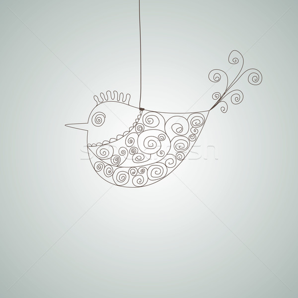 Absztrakt hal madár fém drót égbolt Stock fotó © shekoru