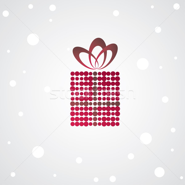 Karácsony ajándék doboz színes szürke terv hó Stock fotó © shekoru