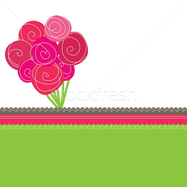 Bouquet of pink roses. Vector illustration Stock photo © shekoru