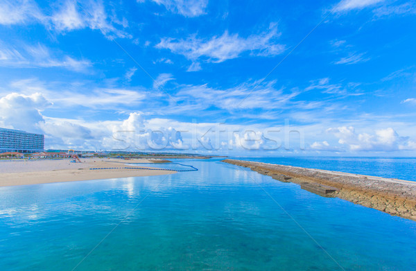 Tropical beach and blue sky of Okinawa Stock photo © shihina