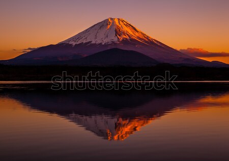 Welt Erbe Mount Fuji See Wasser Wolken Stock foto © shihina
