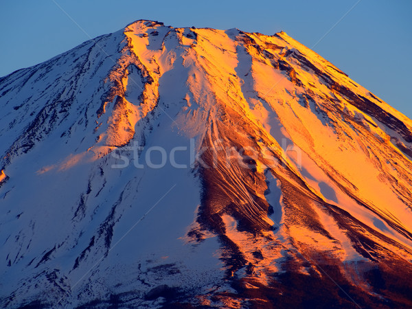 Mount Fuji zonsondergang gloed wereld erfgoed Japan Stockfoto © shihina