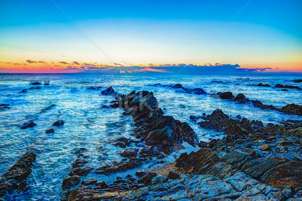 Beautiful sunrise from the Cretaceous sedimentary rock coast Stock photo © shihina