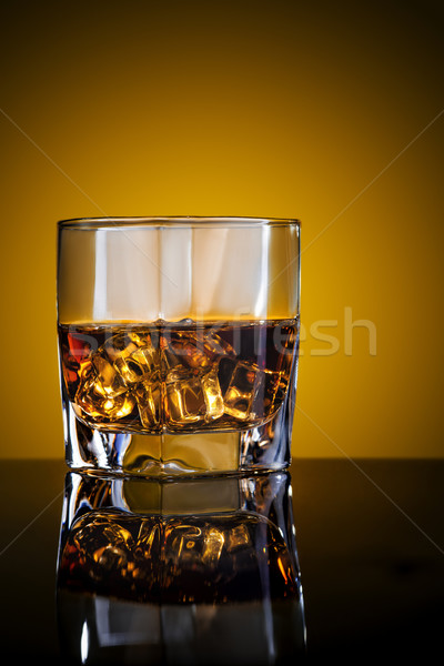 Cam viski buz yansıma siyah restoran Stok fotoğraf © shivanetua