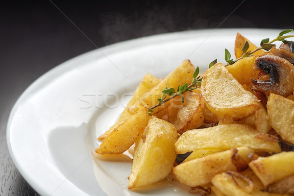 Patates domuz pastırması mantar yağ hızlı Stok fotoğraf © shivanetua