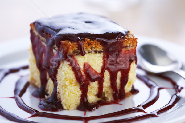 Cheesecake primo piano jam piatto alimentare Foto d'archivio © shyshka