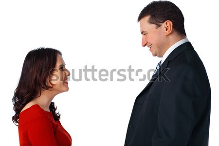 Young couple standing opposite and looking at each other Stock photo © shyshka