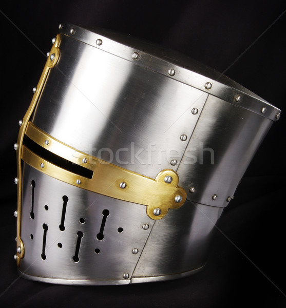 Eisen Helm mittelalterlichen Ritter schwierig Krieg Stock foto © sibrikov