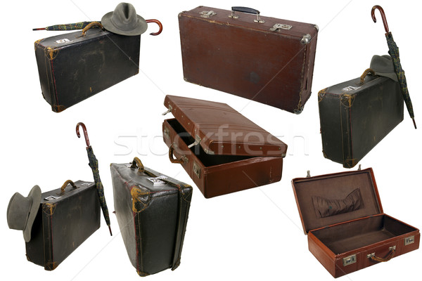 Old brown suitcase Stock photo © sibrikov