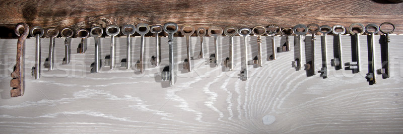 ősi kulcsok nyitva különböző kulcs zár Stock fotó © sibrikov