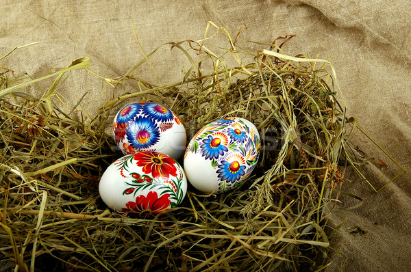Festett tojások szimbólum vallásos ünnep húsvét Stock fotó © sibrikov