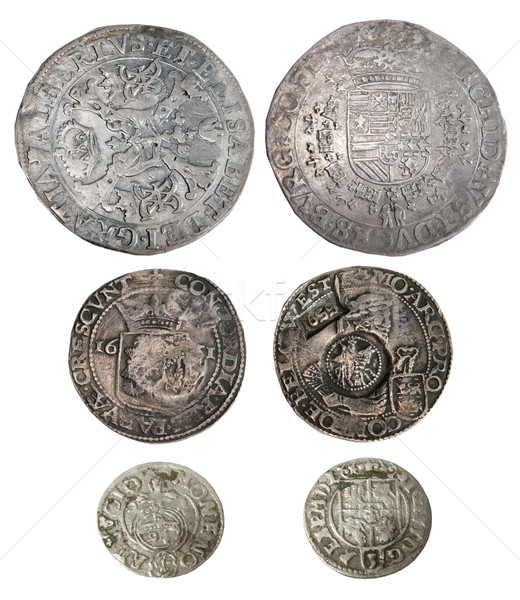 Vechi monede diferit bani metal Imagine de stoc © sibrikov