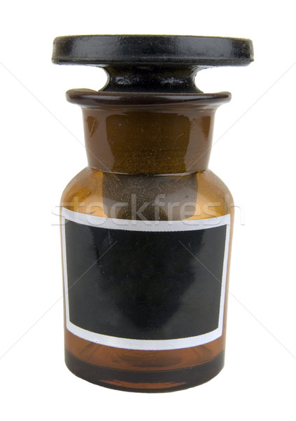 Flasche antiquarische Glas Flüssigkeit Produkte benutzt Stock foto © sibrikov