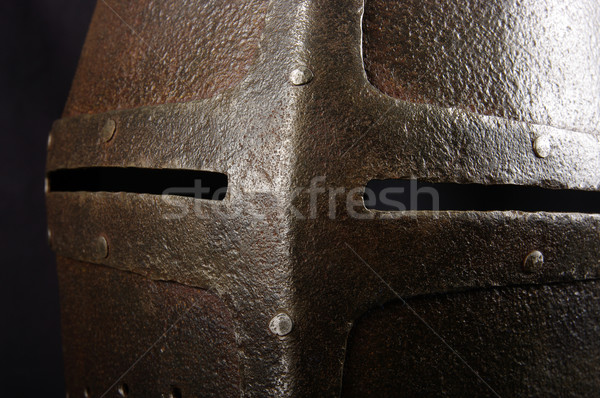 Ijzer helm middeleeuwse ridder zwaar oorlog Stockfoto © sibrikov