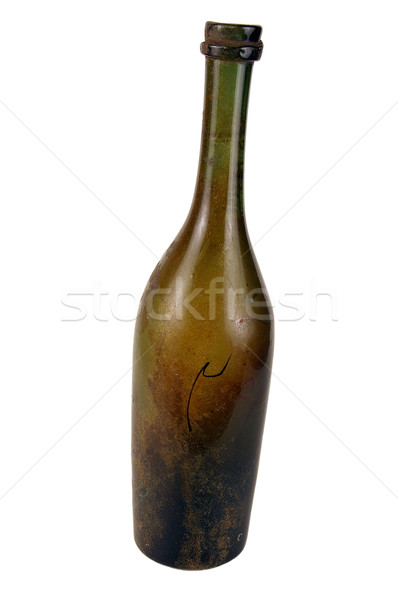 Flasche antiquarische Glas Flüssigkeit Produkte benutzt Stock foto © sibrikov