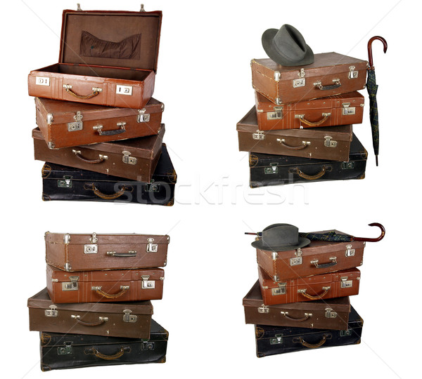 Old brown suitcase Stock photo © sibrikov